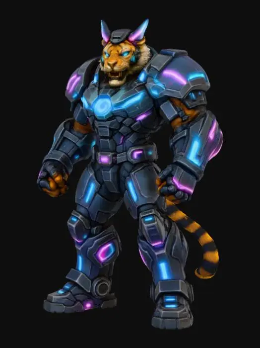 3D model for Cyber Mecha Tiger