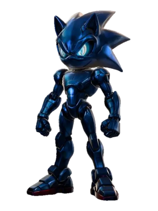 Azure Sonic The Hedgehog 3D model, vytvořený pomocí AI