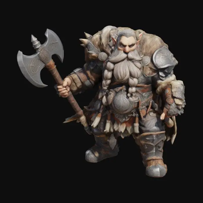 3D model for Dwarven Warrior