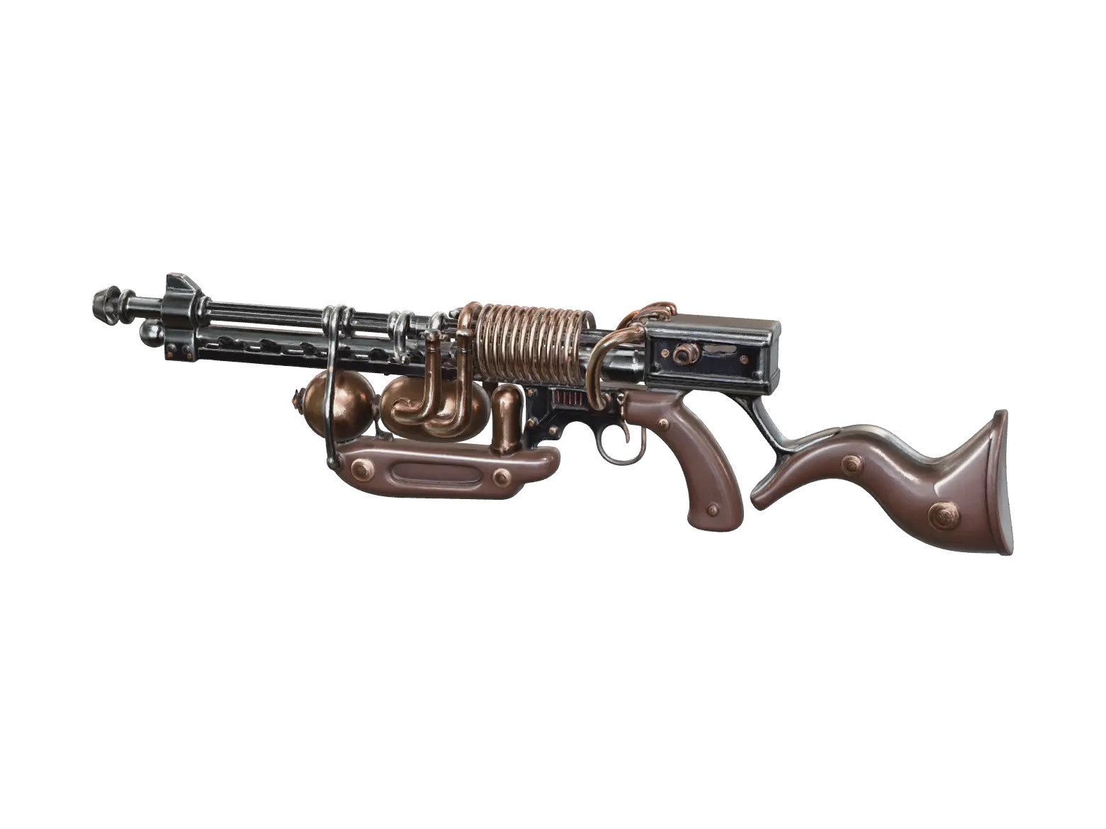 Realistic Steampunkweapon - Gauge 3D model, vytvořený pomocí AI