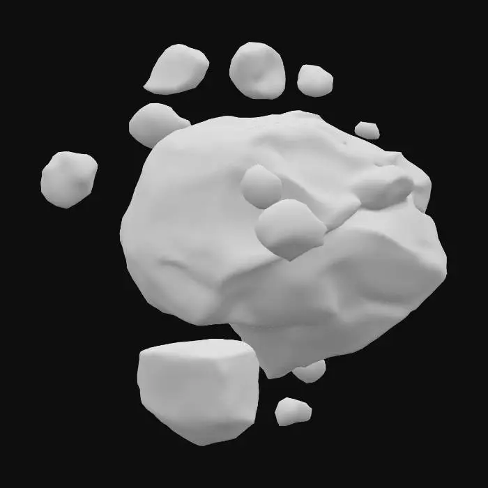3D model for ps2 style low poly asteroids uktrakill