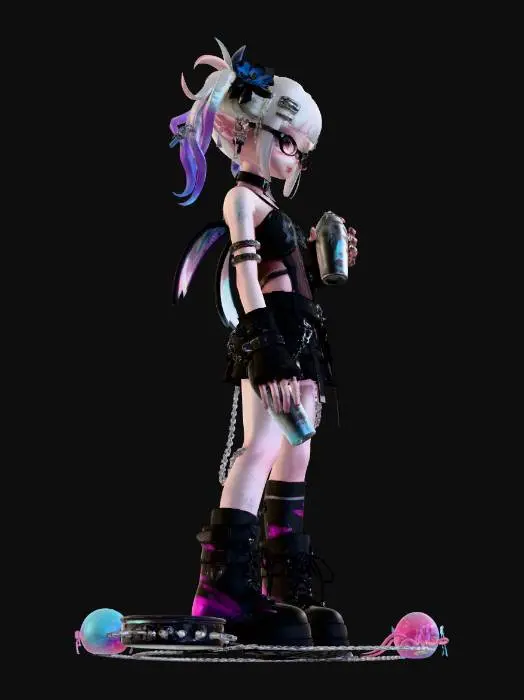 3D model for Chromatic Rebel in Neon Midnight