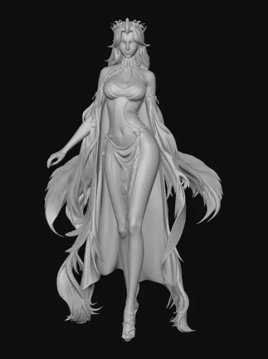 3D model for Liu Qiyue - the demon hunter