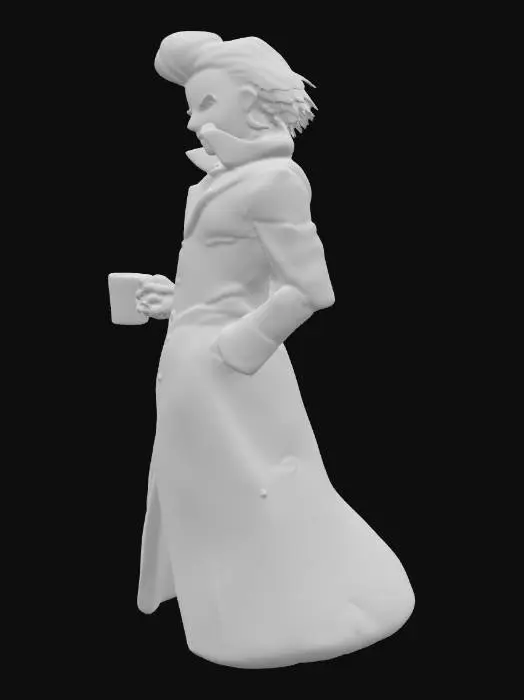 3D model for Confident Anime Character with Cup