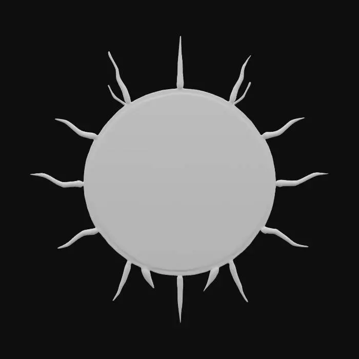 3D model for "A giant, bloodshot eye glares from the center of this demonic portal.  The iris pulsates with malevolent energy, and the gaze follows the viewer's every move. Style:  intimidating and unsettling, emphasizing surveillance and paranoia."