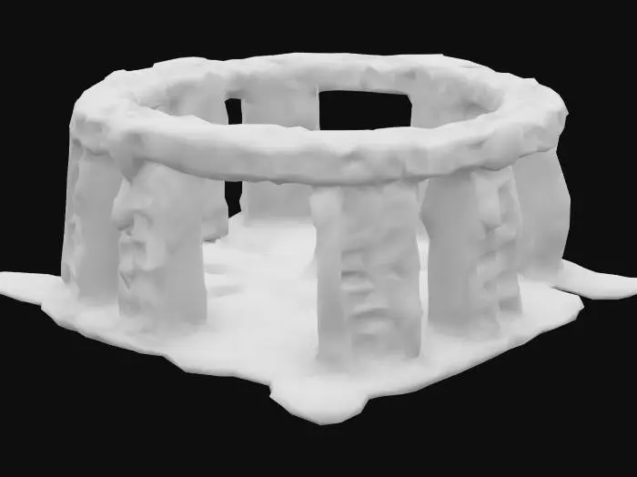 3D model for stonehenge made out of waffles
