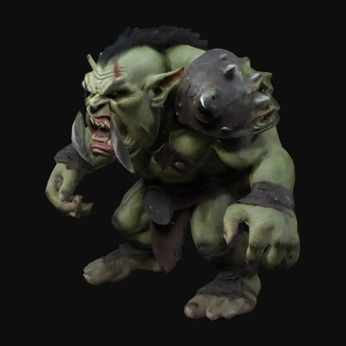 3D model for orc screaming in anger
