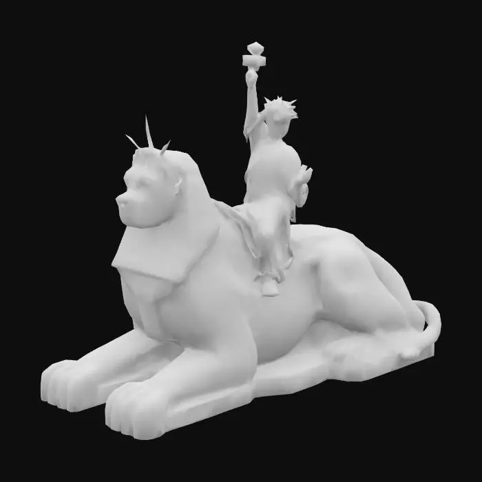 3D model for statue of liberty riding the sphinx