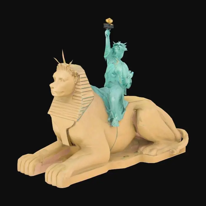 3D model for statue of liberty riding the sphinx