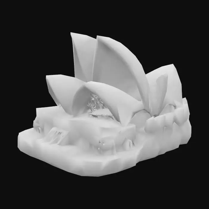 3D model for the sydney opera house made out of teeth

