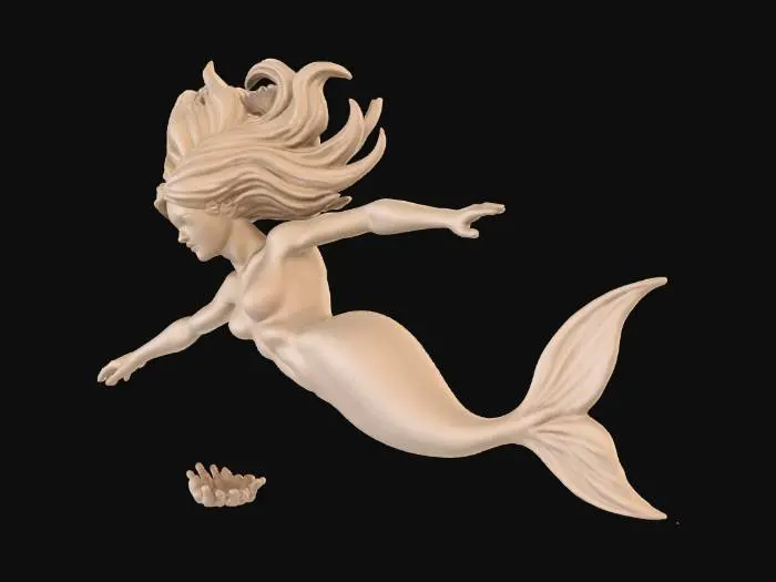 3D model for Serene Mermaid Sculpture