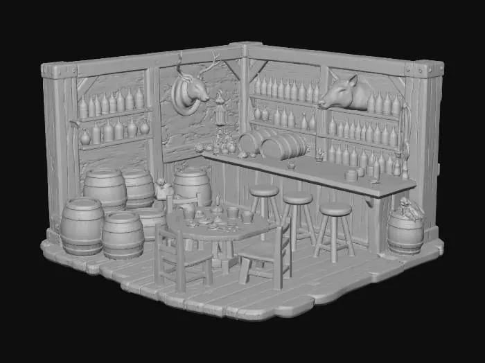 3D model for Rustic Tavern Scene