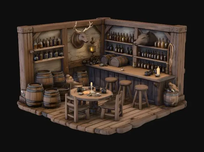 3D model for Rustic Tavern Scene