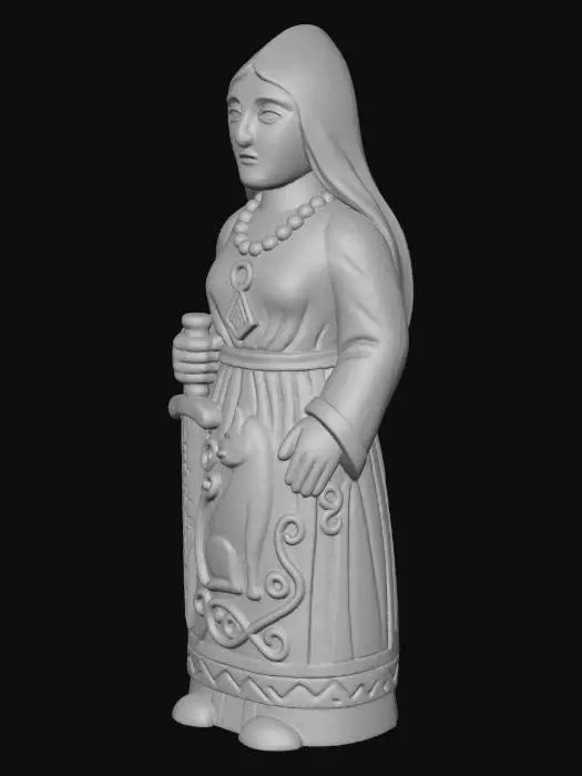 3D model for Wooden Norse Goddess Statue