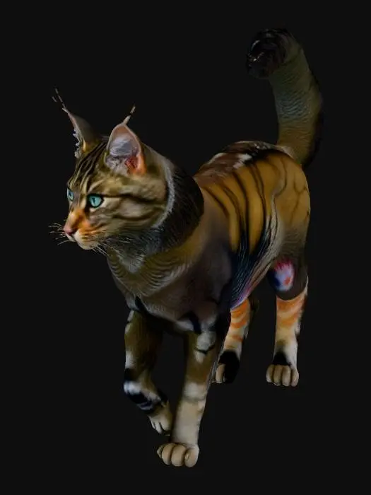 3D model for eime wilkatze, wie im realen leben.