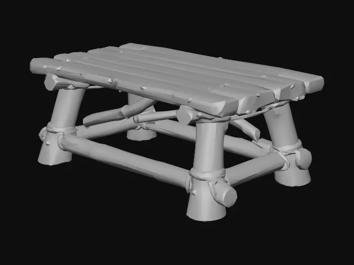 3D model for Rustic log bench