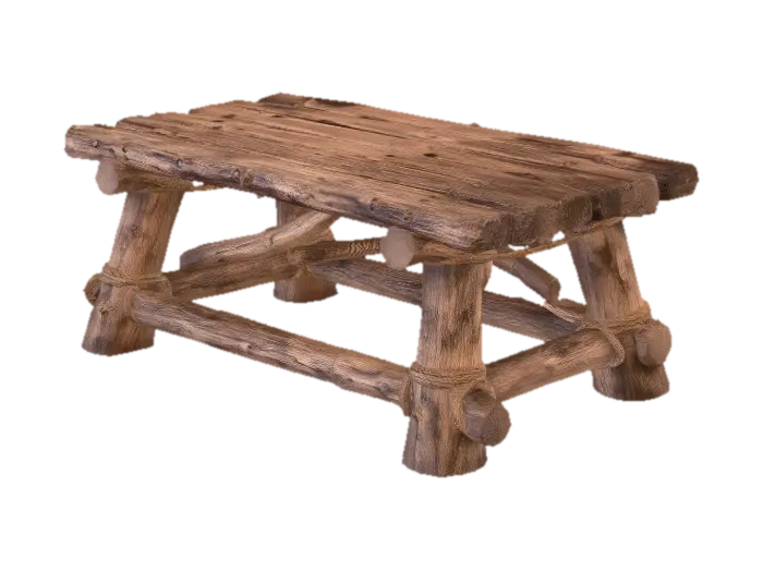 Rustic log bench 的 AI 生成 3D 模型