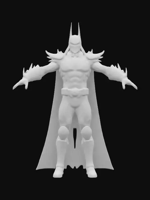 3D model for A Dark Lord with No Cape, Batman, Stylized, Fantasy, Medieval, Highly Detailed, Fortnite, Ultra Realistic, Solid Colors, T-Pose, 