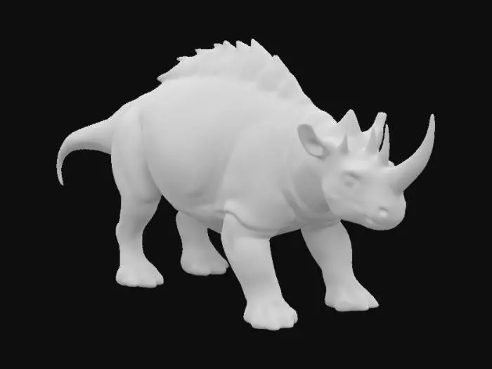 3D model for A massive sturdy dinosaur like herbivore with features of a rhinoceros