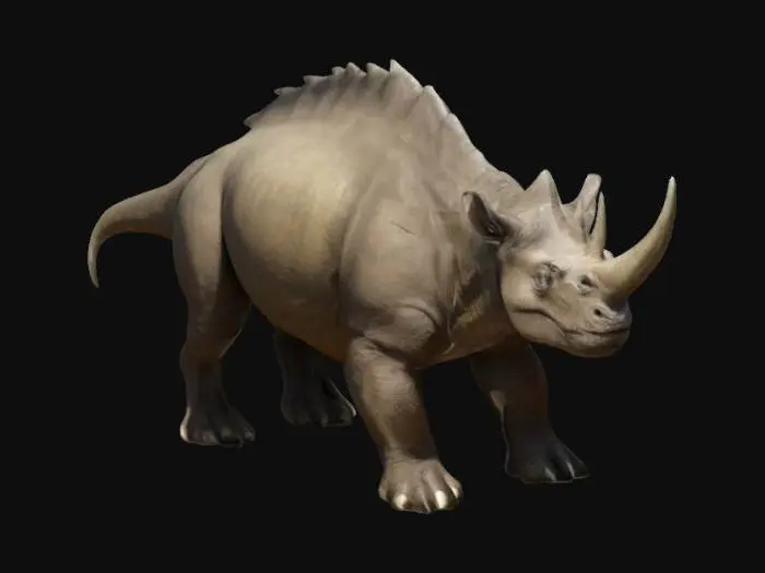 3D model for A massive sturdy dinosaur like herbivore with features of a rhinoceros