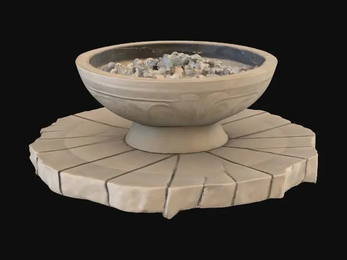 3D model for A stone brazier, standing on a small stone platform