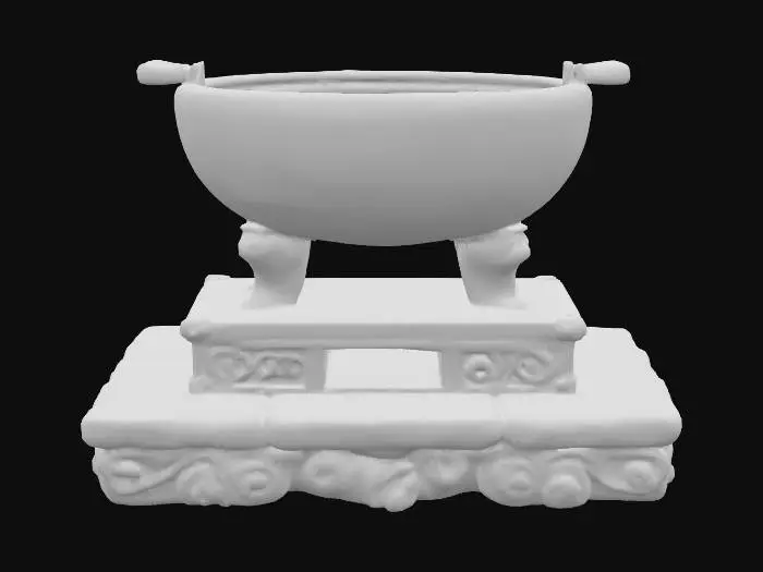 3D model for A stone brazier, standing on a small stone platform