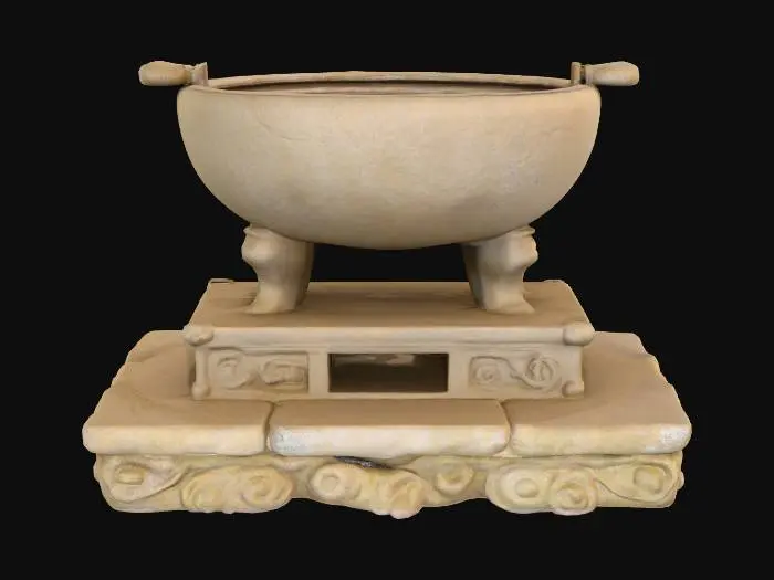 3D model for A stone brazier, standing on a small stone platform
