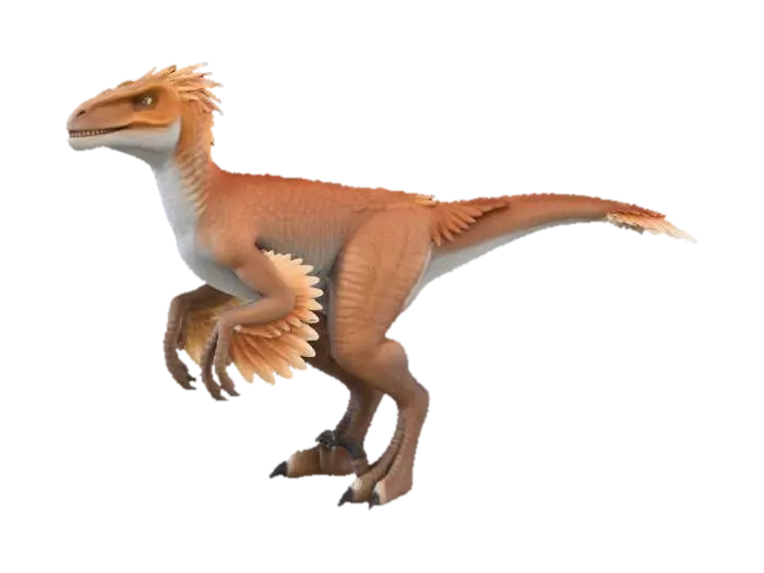 Feathered raptor 3D model, vytvořený pomocí AI