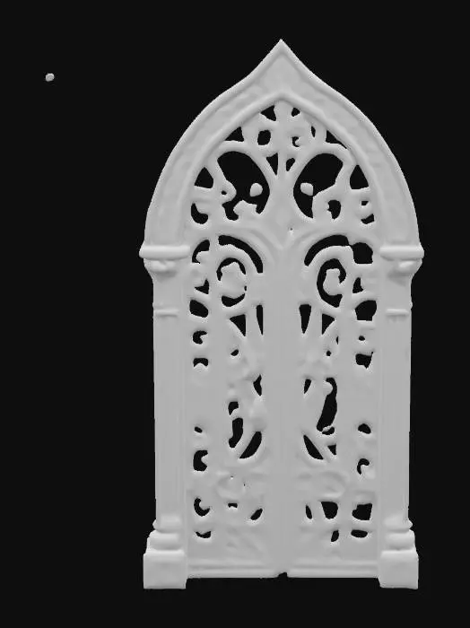 3D model for An iron grill door from a dungeon. Game asset, interior level design, without frame