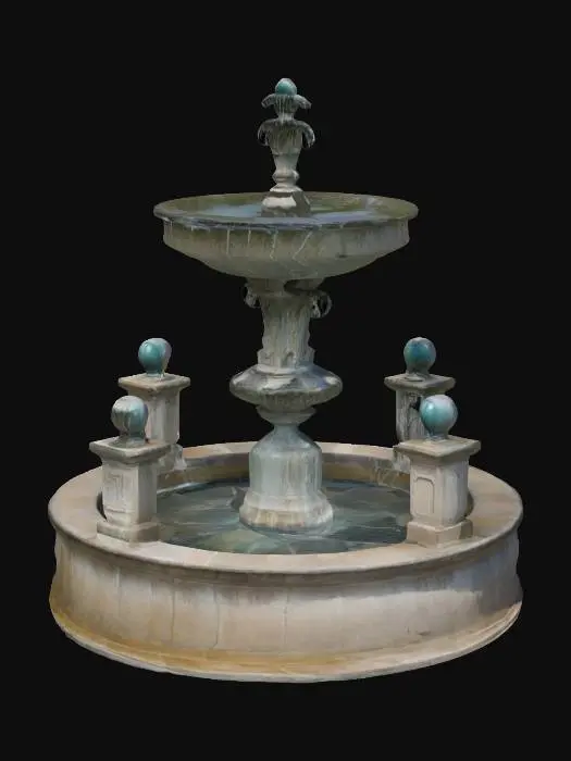 3D model for A round two-story fountain