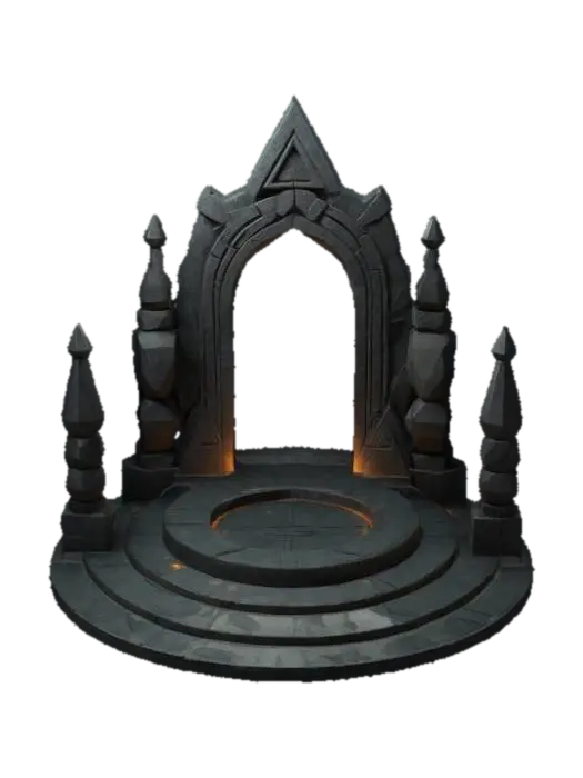 Mysterious Mystical Altar With Geometric Shapes 由 Karrades — 使用 Meshy AI 3D 生成器製作，免費下載 FBX OBJ GLB STL