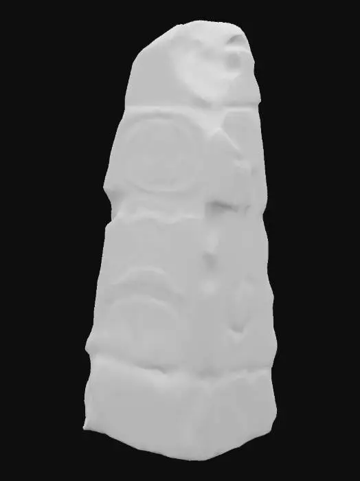 3D model for A big menhir with ancient carved runes