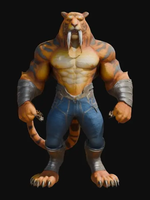 3D model for Anthro Smilodon