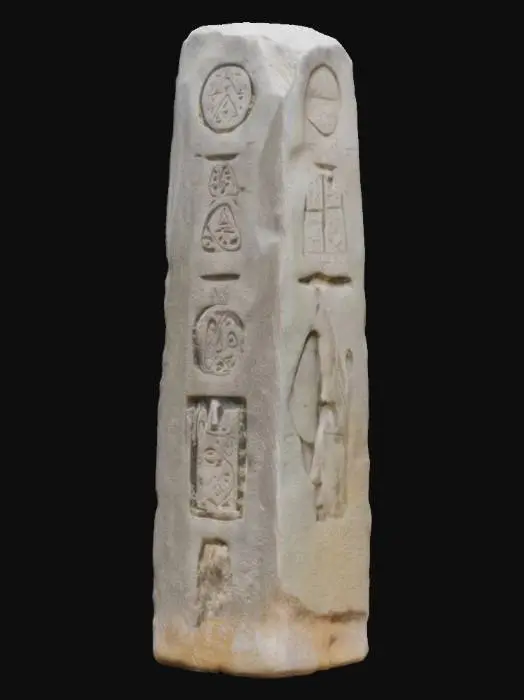 3D model for A big menhir with ancient carved runes