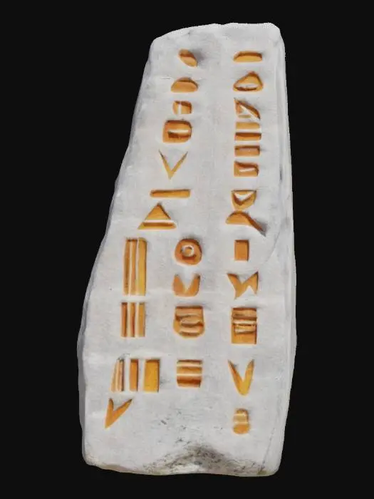 3D model for A big menhir with ancient carved runes