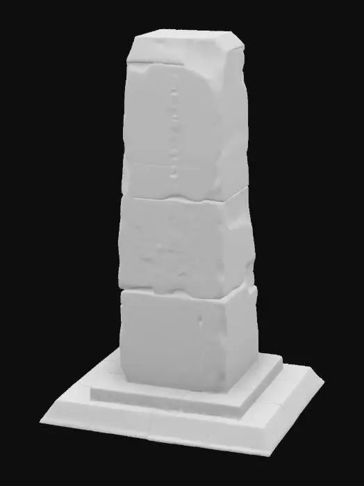 3D model for A big menhir with ancient carved runes