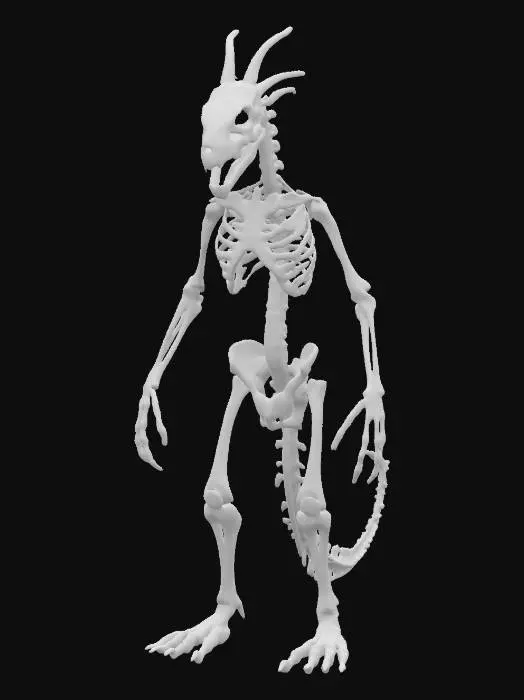 3D model for Skeleton of a humanoid dragon