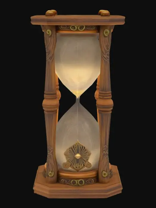 3D model for A mystic hourglass with a with ornaments decorated wooden frame