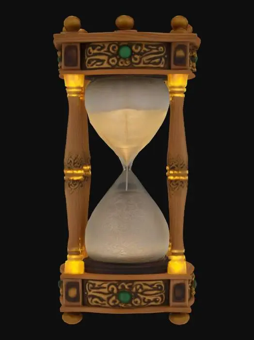 3D model for A mystic hourglass with a with ornaments decorated wooden frame