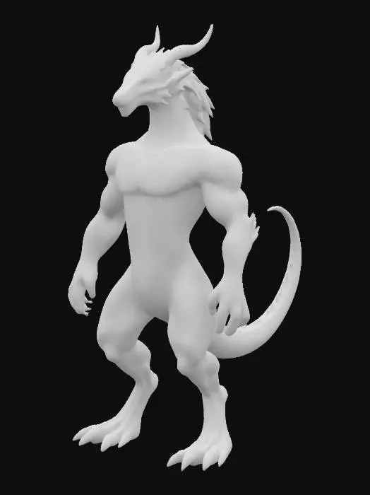3D model for Eastern Anthro Dragon
