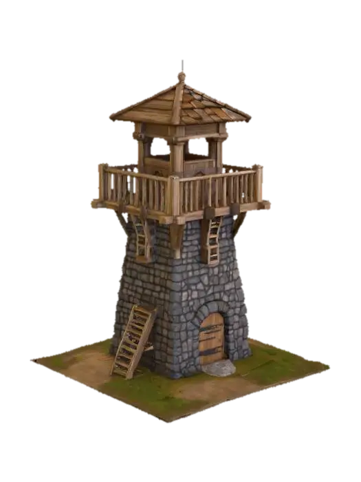Watchtower - Fortification 3D model, vytvořený pomocí AI