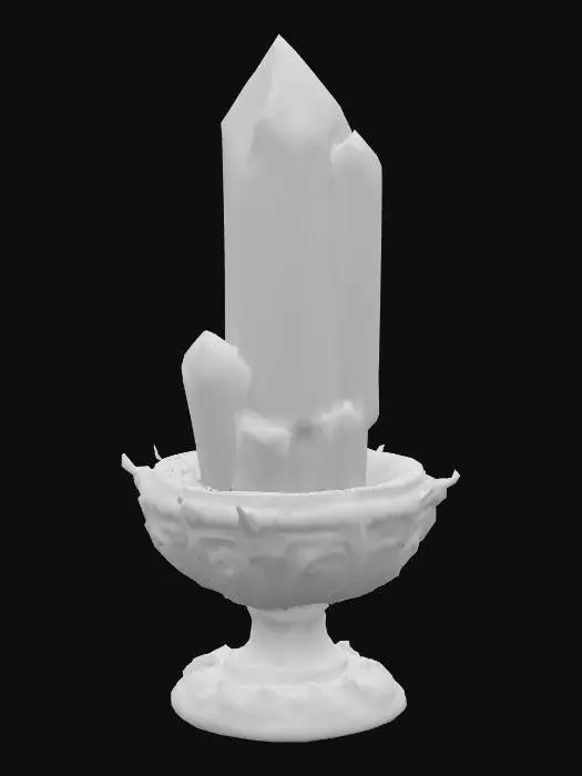 3D model for A big magical crystal standing in a metal holder