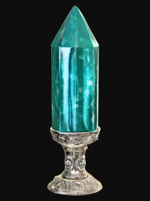 3D model for A big magical crystal standing in a metal holder