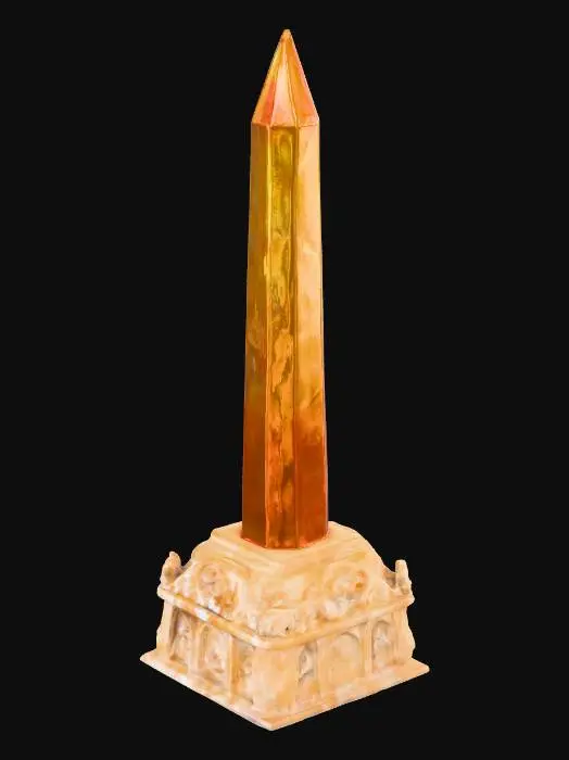 3D model for A large magical crystal pylon with a base of artistic sculpted stone