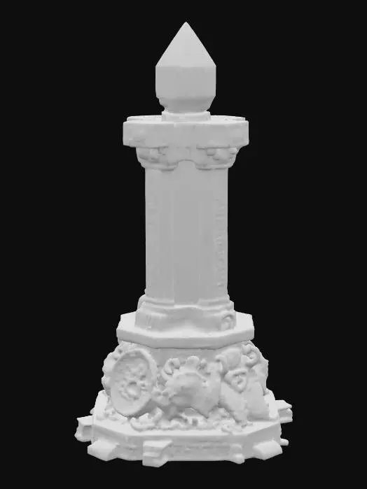 3D model for A large magical crystal pylon with a base of artistic sculpted stone