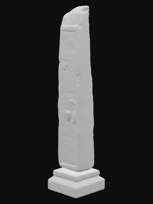 3D model for A menhir with a proper geometrical shape with a big plaque