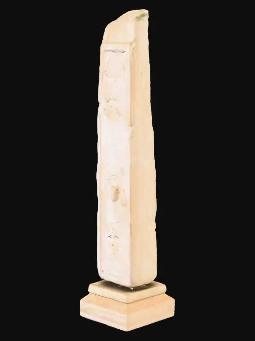 3D model for A menhir with a proper geometrical shape with a big plaque