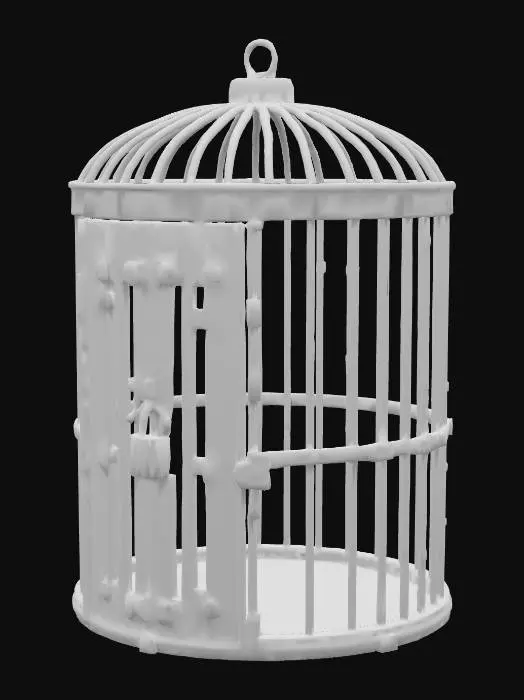 3D model for A cylinder shaped dungeon metal cage for humanoids, #PBR#