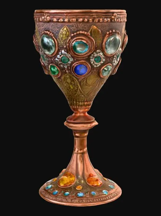 3D model for A rich decorated jeweled goblet with big jewels