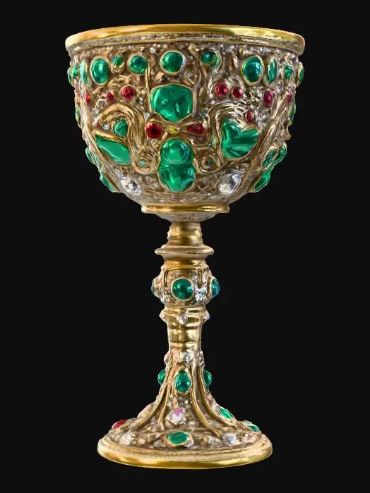 3D model for A rich decorated jeweled goblet with big jewels